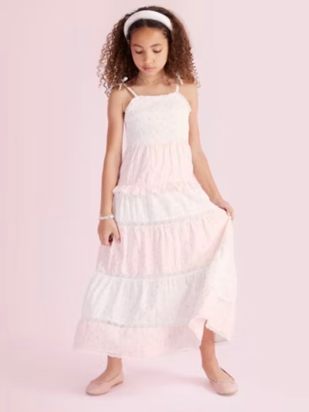 LoveShackFancy x Target Girls’ Stella Ditsy Floral Tiered Maxi Dress Size 12